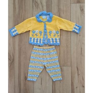 Yellow and Blue Floral Baby Outfit